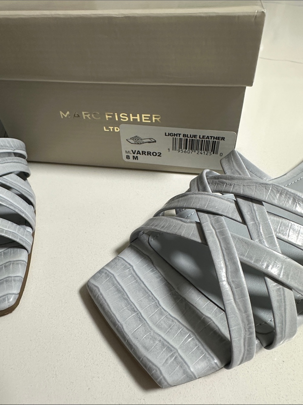 Marc Fisher LTD Strappy Leather Slide Sandals - Picture 7 of 9